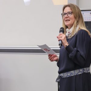 Stéphanie P. Lacour speaking to the audience