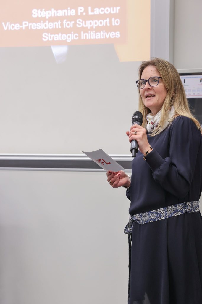 Stéphanie P. Lacour speaking to the audience